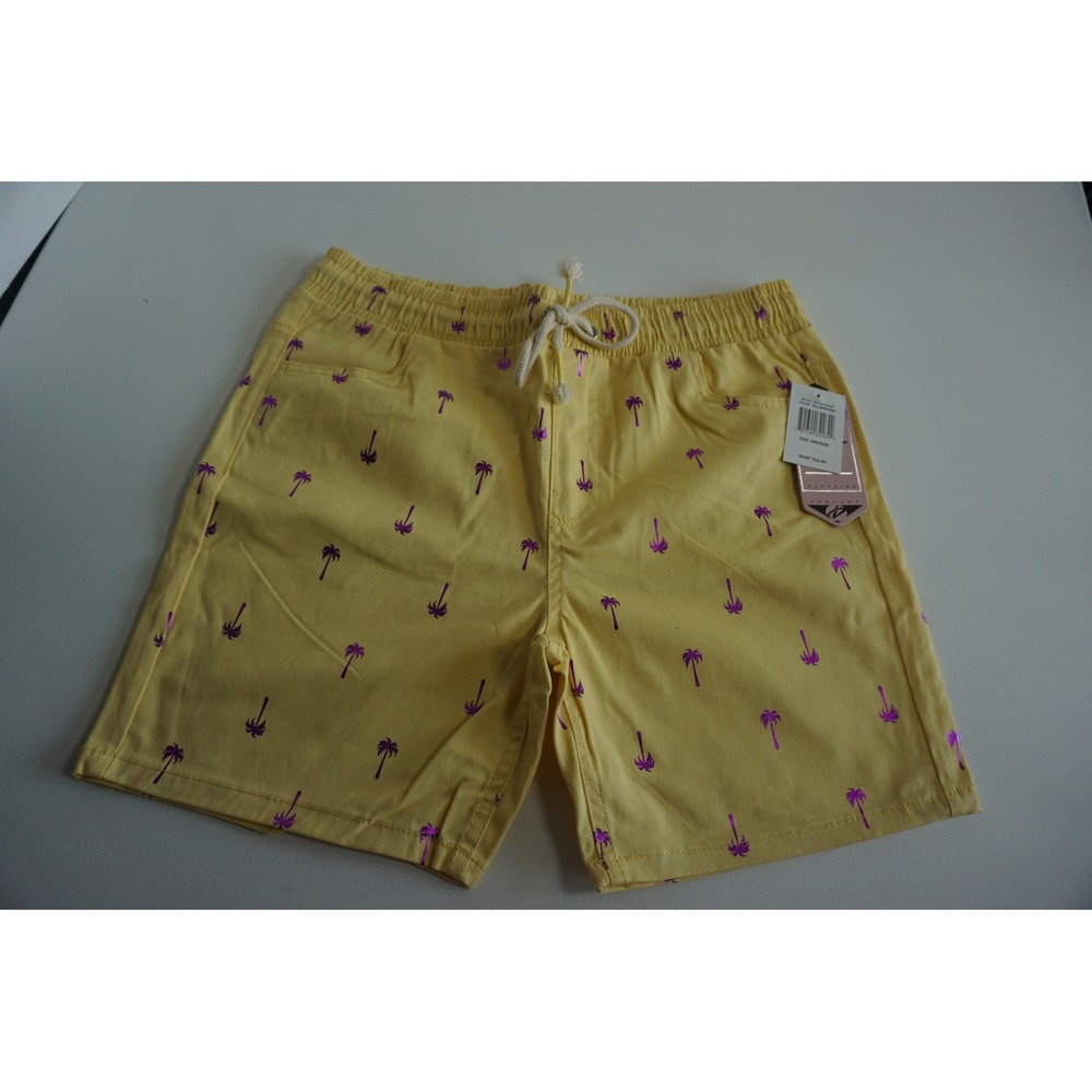 Drill Clothing Co Mens Yellow Purple Metallic Palm Tree Shorts D2126-X1427 M